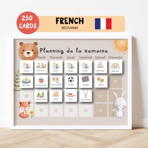 FRENCH Weekly Schedule Kids Visual Planner Routine Cards Visual Calendar Autism Now and Next Routine Daily Rhythm Toddler Responsibility