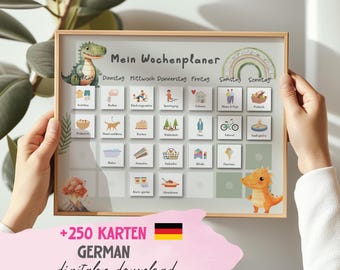 German Kids Routine Plan | Weekly Planner PDF | Daily Morning & Evening Routine Cards | Montessori Schedule | Children's Daily Planner