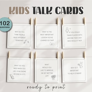 Kids Talk Cards Conversation Cards Question Cards for Kids Therapy Tools Kids Trauma Questions for Kids Anger Management Parent Icebreaker