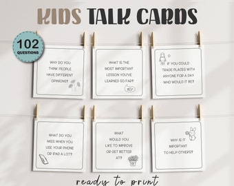 Kids Talk Cards Conversation Cards Question Cards for Kids Therapy Tools Kids Trauma Questions for Kids Anger Management Parent Icebreaker