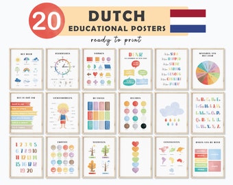 Dutch Montessori Posters – Educational Printables for Kids, Netherlands Classroom Decor, Homeschool Wall Art