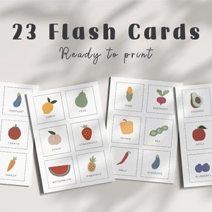 Fruits Flashcards for Kids Flashcards Vegetables Print Toddler ...