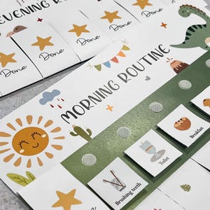 Kids Visual Routine Cards – Daily Flip Chart, Chore & Habit Tracker ...