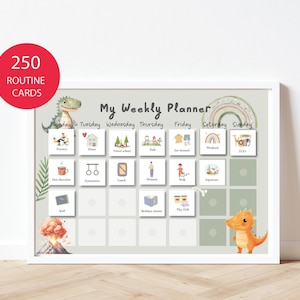 Visual Planner Kids Visual Chart Chore Chart Routine Cards toddler Weekly Calendar Weekly Schedule Chore Chart Routine Cards Visual Autistic