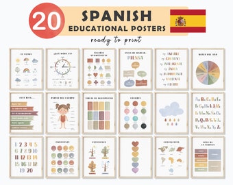 Spanish Class Decor Spanish Teacher Spanish Printables Spanish Montessori Materials Spanish Kids Spanish Worksheets Prints Escuela Española