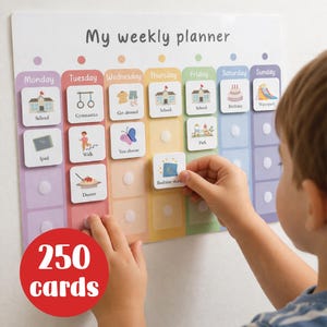 Schedule Kids Visual Planner Routine Cards Visual Calendar Autism Now and Next Routine Daily Rhythm Toddler Responsibility Schedule