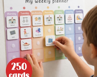 Ablaufplan Kinder Visuelle Planer Routine Karten Visueller Kalender Autismus jetzt und nächste Routine Täglicher Rhythmus Kleinkind Verantwortung Plan
