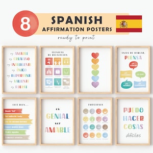 Carteles de afirmación en español Rincón de la calma en español Impresiones en español Imprimibles en español Profesor de español Decoración del aula en español Psicólogo