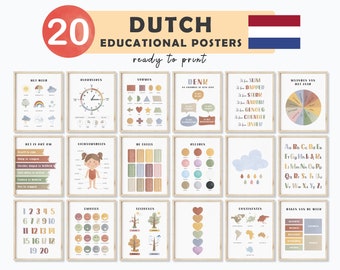 Dutch Educational Prints, Montessori Reading Cards, Flashcards for Kids, Dutch Learning Materials, Activity Book, Montessori Materials