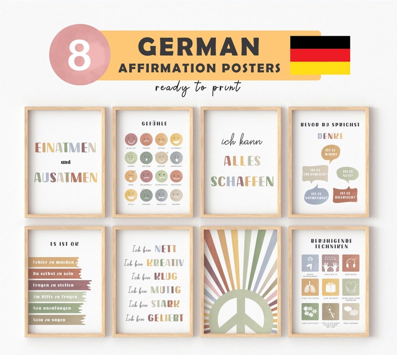 german affirmations poster