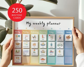 Visual Weekly Planner Kids Visual Timetable Routine Cards Autism Visual Planner Schedule Calendar Kids Routine Chart Visual Schedule Toddler
