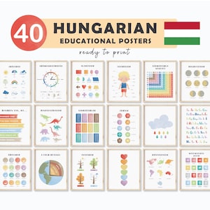 Hungarian Educational Posters Hungary Kids Learning Hungarian Prints Hungarian Teacher Materials Montessori Hungarian Classroom Decor