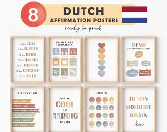 Dutch Affirmation Cards for Kids – Motivational Posters for Classroom, Calming Corner, Teacher Quotes in Nederlands