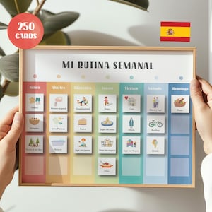 Spanischer Wochenplaner für Kinder Tagesplaner, Diagramm, Routinekarten Nach der Schule, Routine, Spanische Drucke, Routinebilder, Kleinkind-Zeitplan