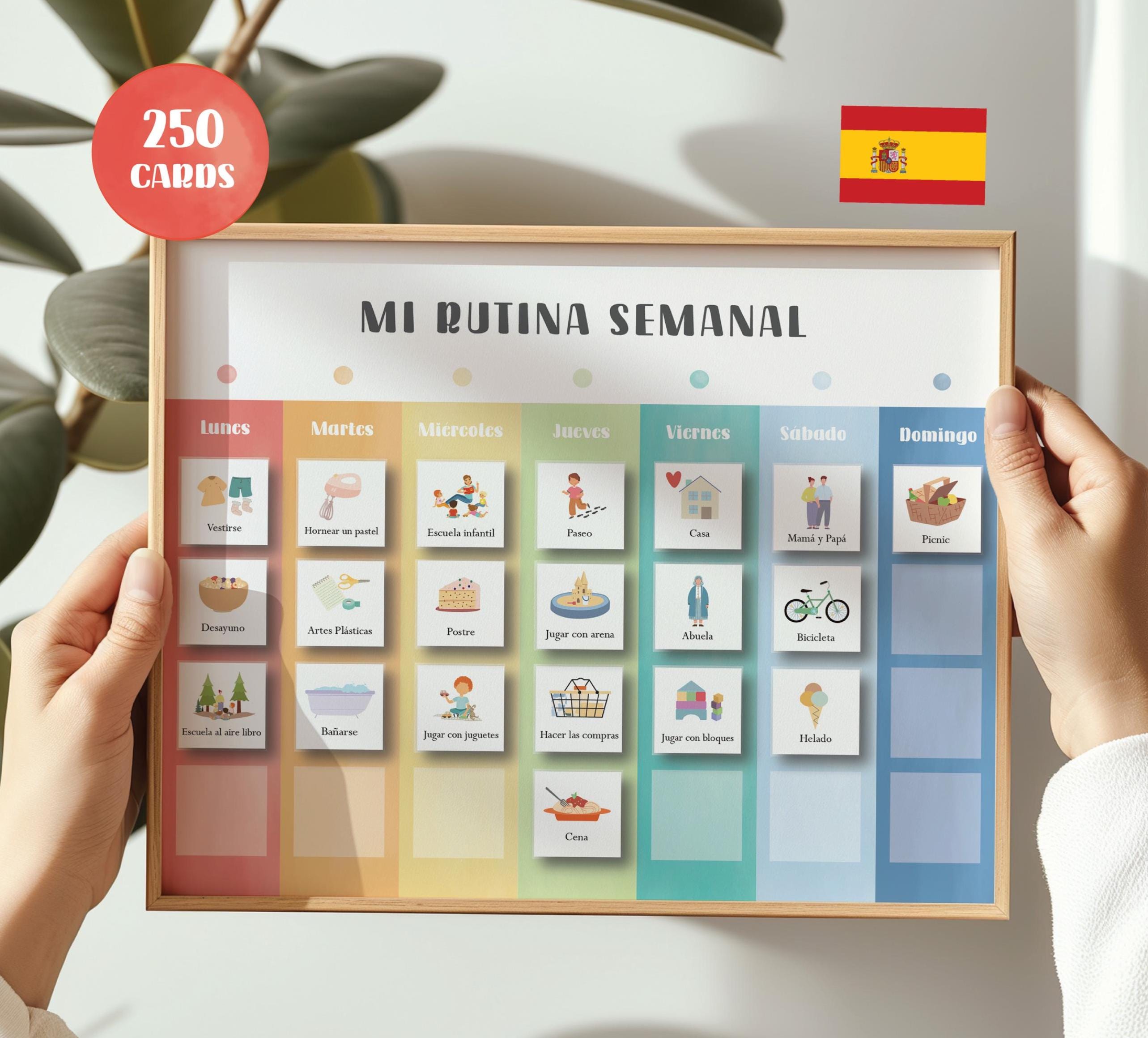 Spanish Weekly Planner for Kids Daily Schedule Chart Routine Cards After School Routine Spanish Prints Routine Images Toddler Schedule