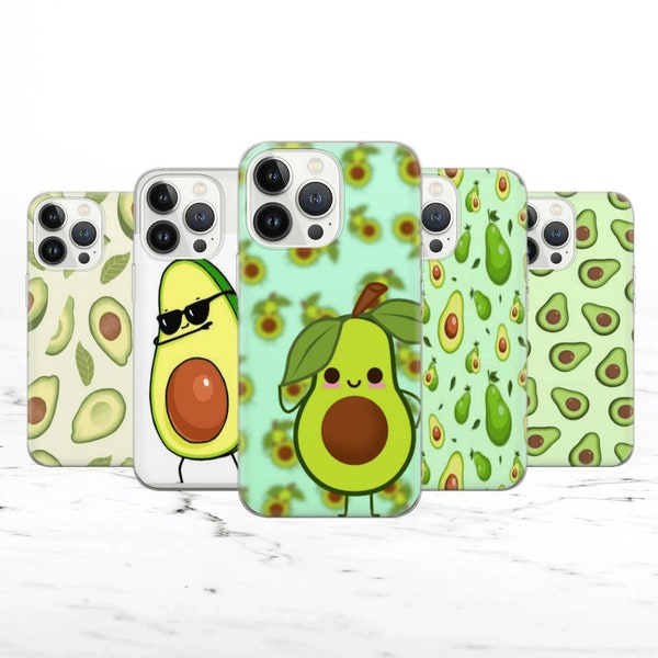 Cute avocado Phone Case Avocado Cover for iPhone 15 14 13 12 Pro 11 XR 8 7, Samsung S23 S22 A73 A53 A13 A14 S21 Fe S20, Pixel 8 7 6A