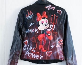 Hand Painted Jacket, Personalized Gift, Personalized Items, Handmade, Custom, Custom Clothing, Leather Jacket, Women Jacket