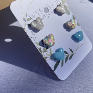 MMouse Studs•3Pack•Polymer Clay• Hypoallergenic•Handmade•Dainty•Lightweight
