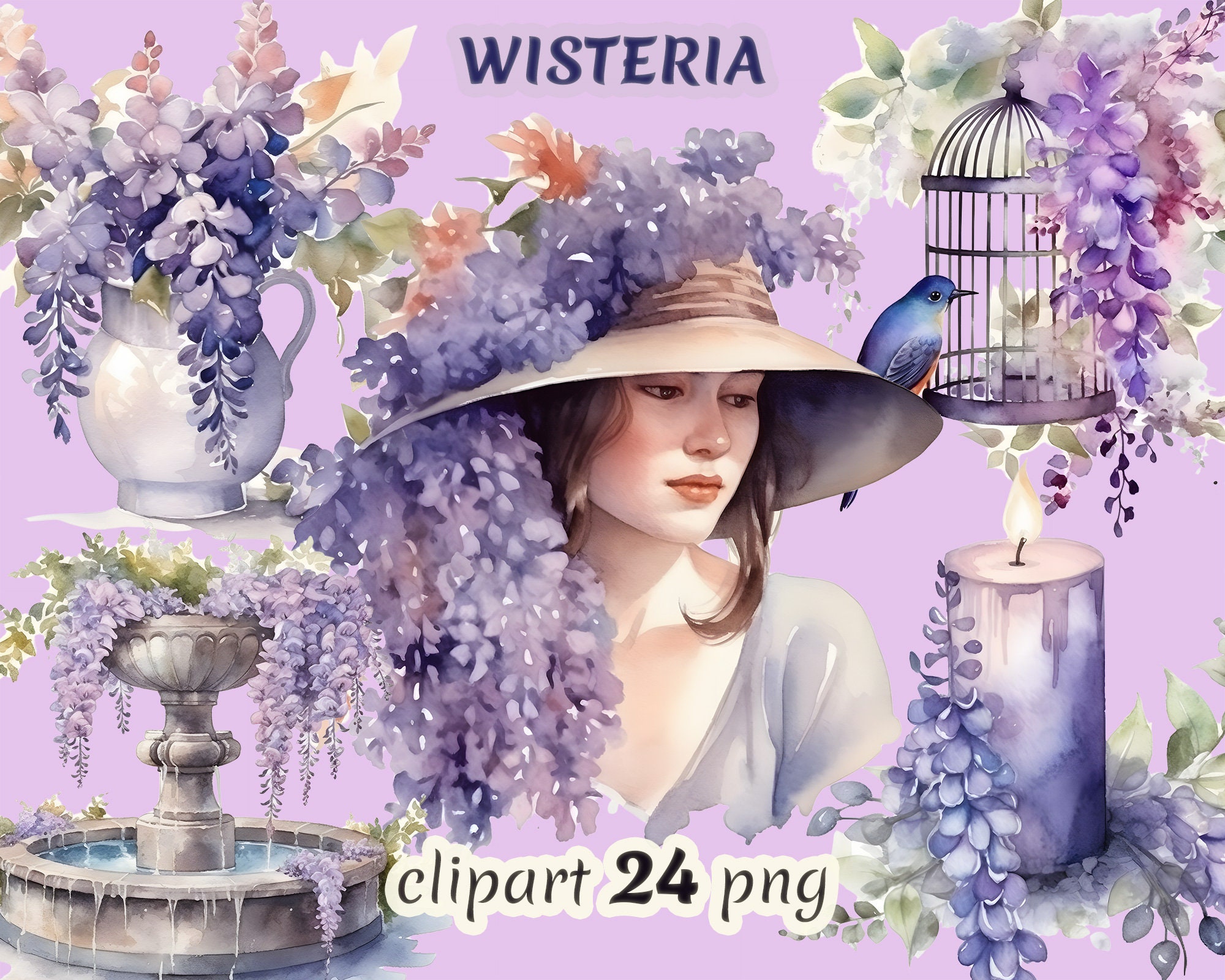 Wisteria 1oz 29.5ml Blue Glass Bottle of Premium Grade A Quality Fragrance Oil, Skin Safe Oil
