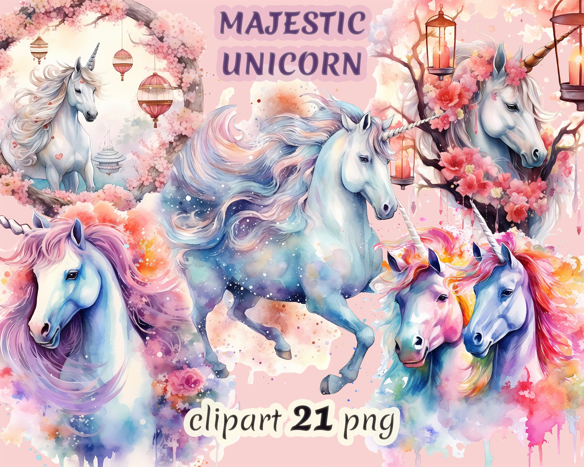 Pokiberry Pastel Rainbow Unicorn Galaxy Moon Shooting Stars 