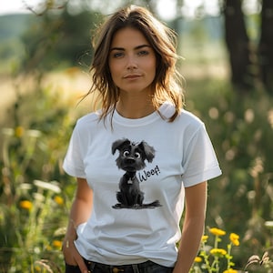 Woof - Cute little black dog Tee
