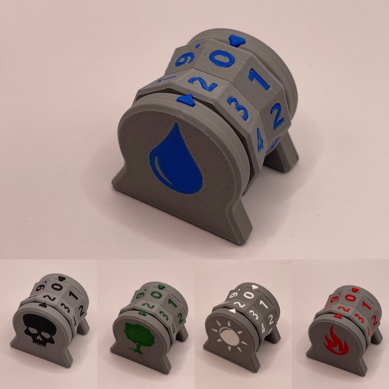 3D Printed Magic the Gathering Spindown Life Counters Gray Version With ...