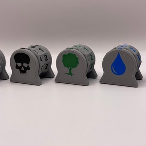 3D Printed Magic the Gathering Spindown Life Counters Gray Version With ...