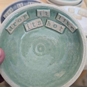 Drop it like it's hot  quote , Handmade ceramic Teabag Dish
