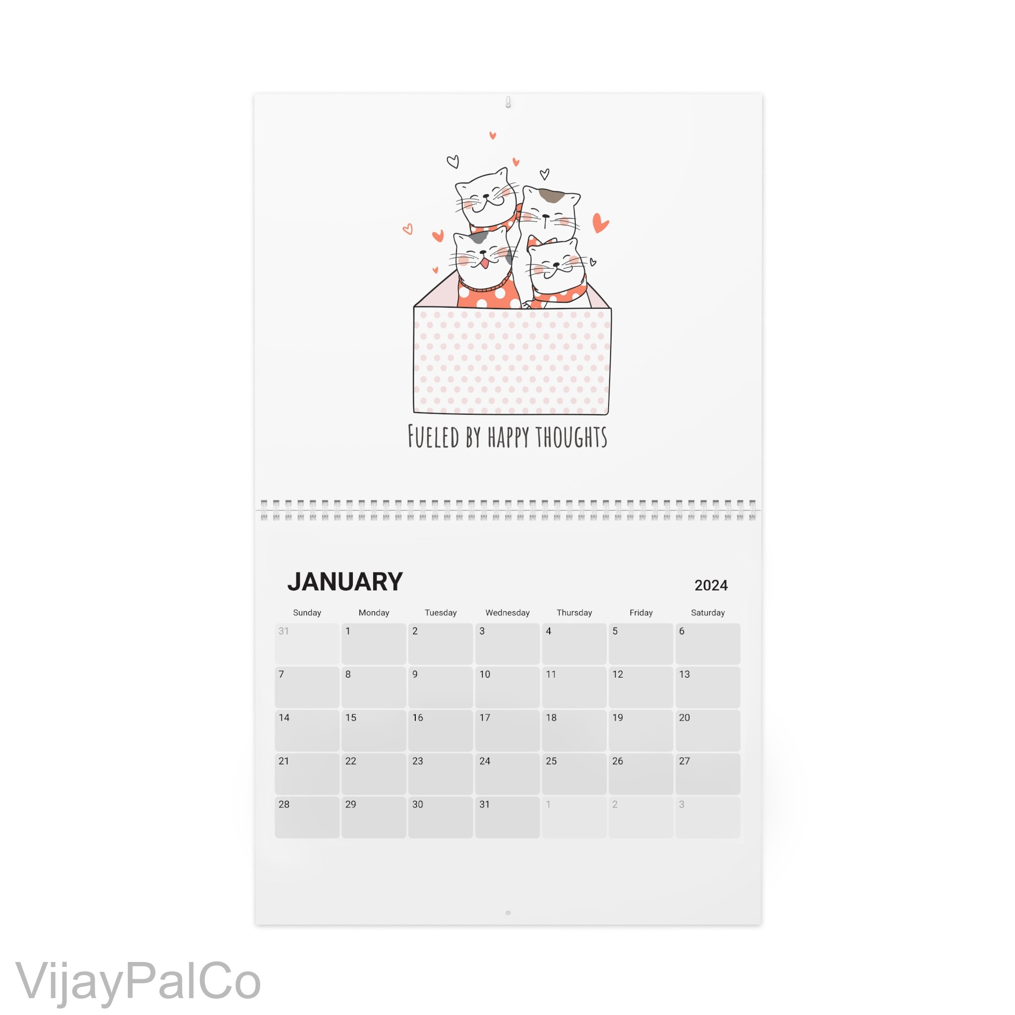 Cat Wall Calendar 2024, Cat Calendar 2024, Pet Calendar 2024, Funny