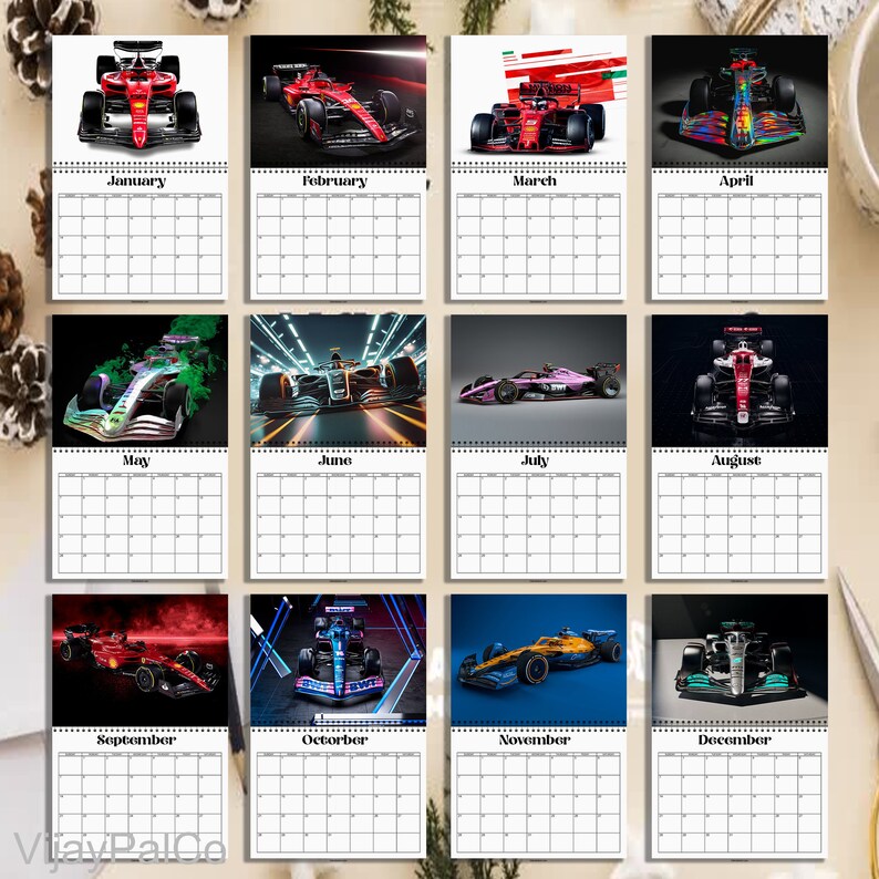 2024 F1 Wall Calendar, Formula 1 Calendar 2024, Celebrity Calendar