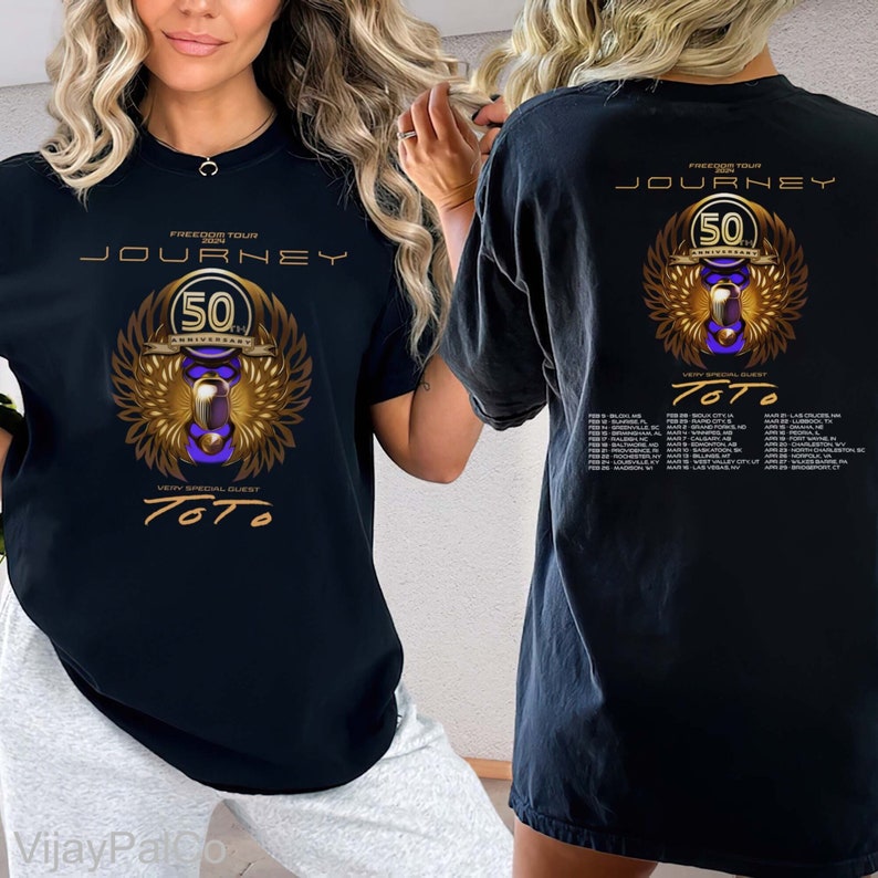 Journey Shirt, Journey Freedom Tour 2024 Shirt, Journey With Toto 2024 Concert Shirt, Journey