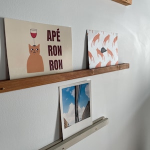 Présentoir carte postale, support photo, porte photo mural, étagère en bois, présentoir mural