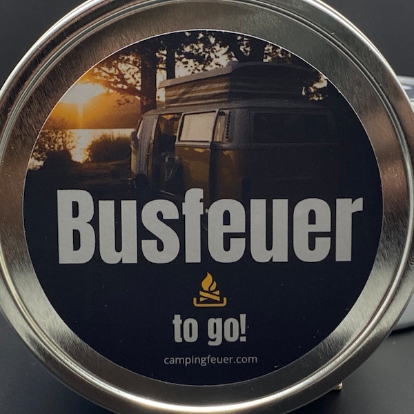 Busfeuer to go! Bulli & Fire mit Mückenschutz l Camping Wohnmobil Wohnwagen Camper Campingplatz Roadtrip l Geschenk Camper l Lagerfeuer