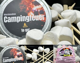 Campingfeuer l Marshmallow-Party to go! I Komplettset l perfektes Geschenk l Camping Wohnmobil Wohnwagen Terrasse Balkon