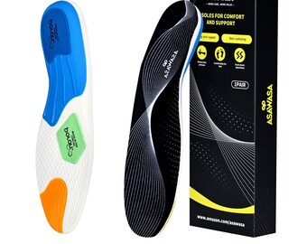 Plantar Fasciitis Feet Insoles Arch Support Inserts for Flat Feet, High Arch, Foot Pain (black,10.5-12 women/8-9.5 Men)