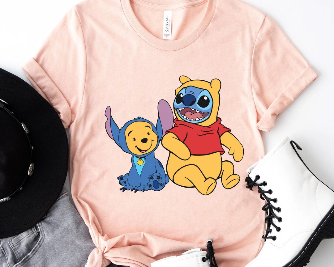 Stitch and Pooh Bear Costume Halloween Shirt Disney Halloween Etsy