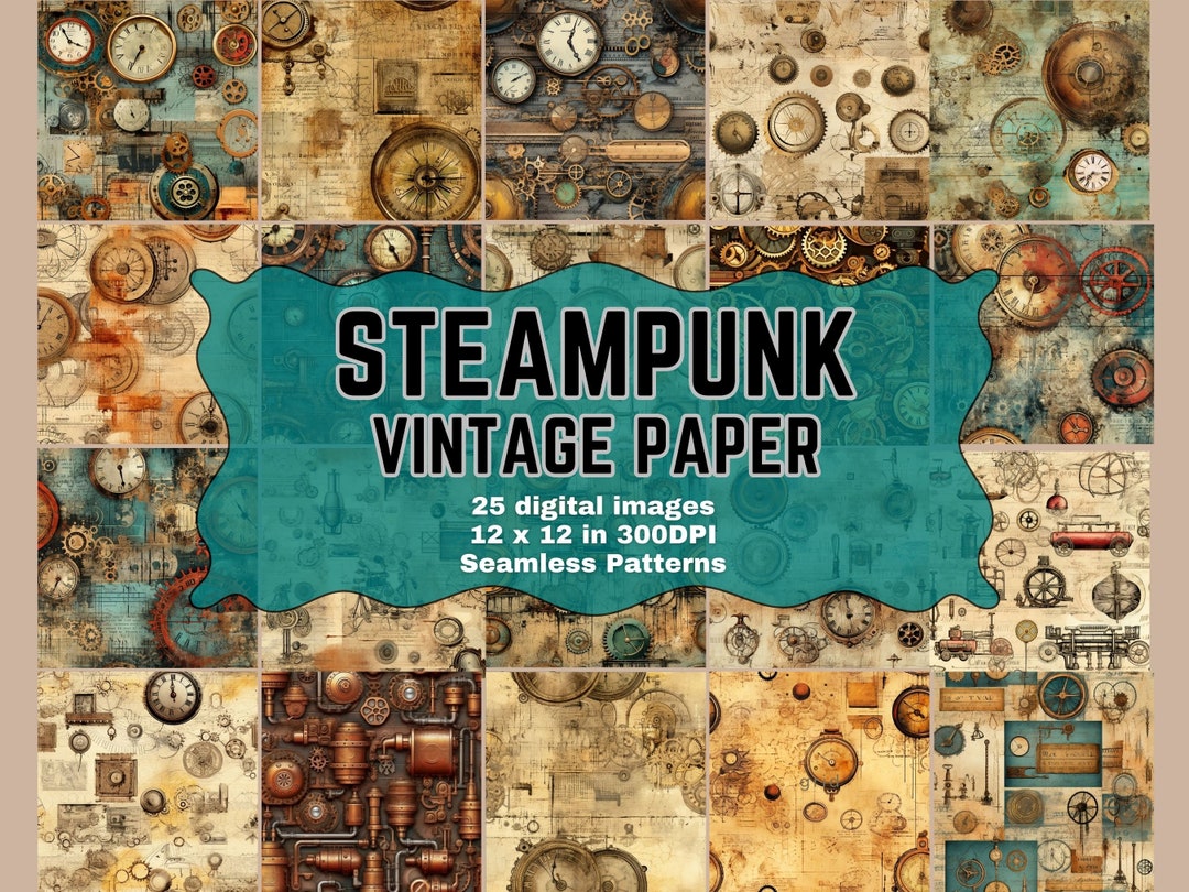 Steampunk Printable Seamless Pattern Steampunk Pattern Digital - Etsy