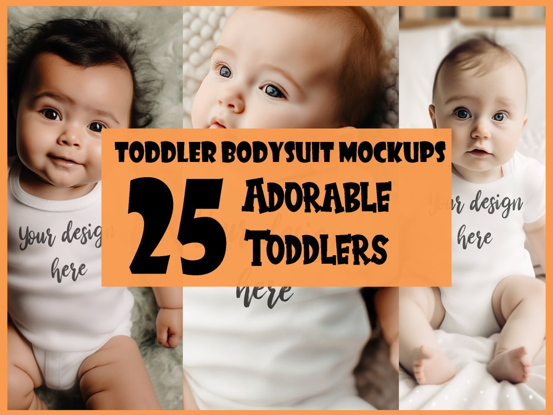 Toddler Bodysuit Mockups, Toddlers Model Mockup Summer, Toddler