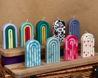 Funky Rainbow Candles | Soy Wax Candles | Home Decor | Shaped Candle | Handmade Gift | Quirky Candle