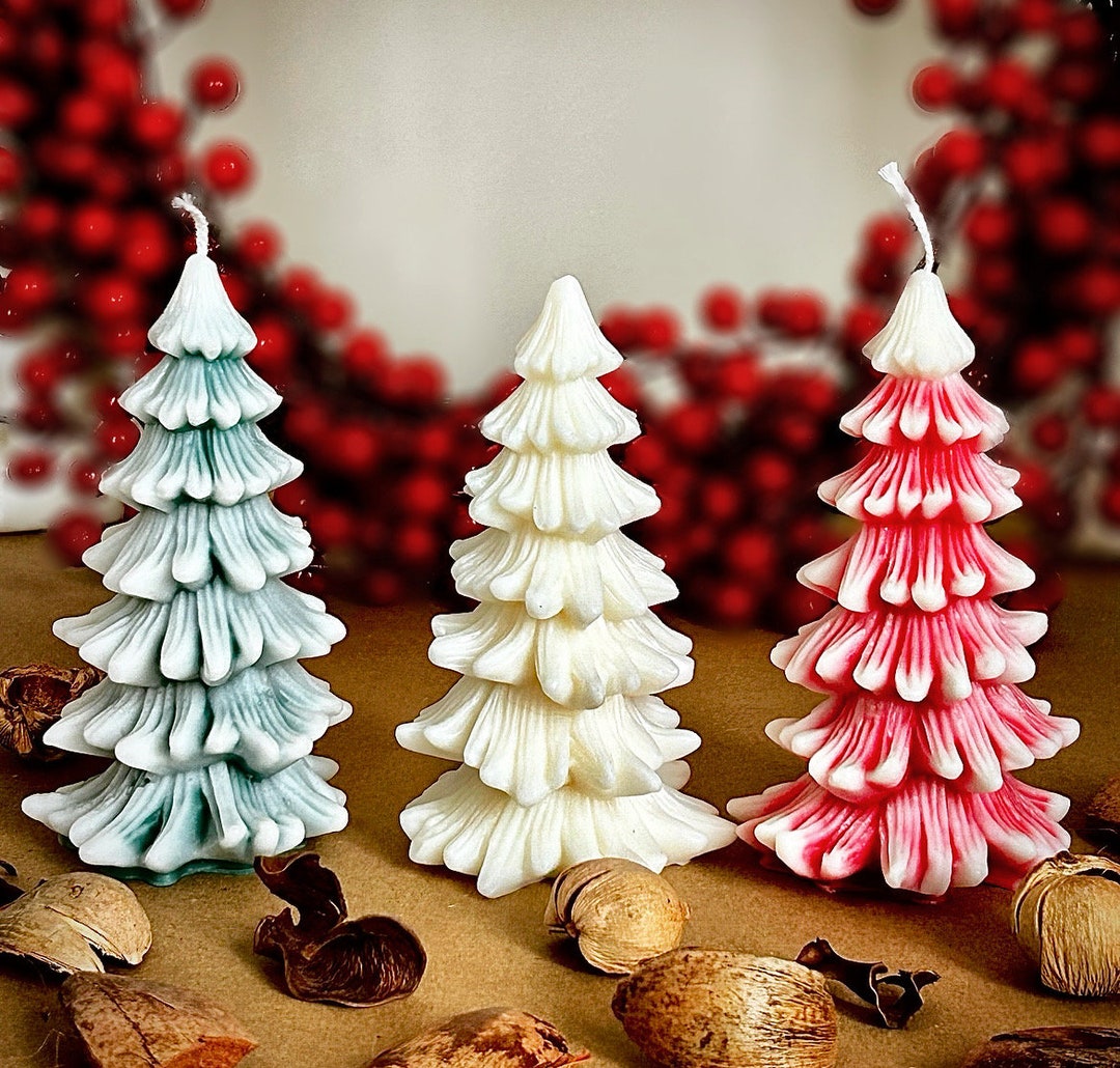 Christmas Tree Candles | Handmade Candles | Christmas Gift | Ornaments ...