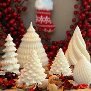 Bougies d'arbre de Noël | Cadeau bougie de Noël | Décoration de table de Noël | Cadeau de Noël pour Noël | Bougie à la cire de soja | Temps des Fêtes | Décor