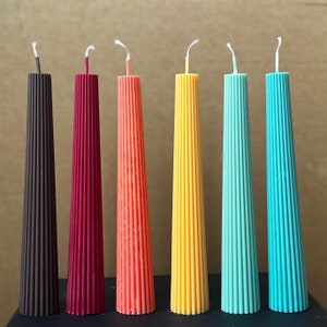 Greko Column Ribbed Candles | Ribbed Pillar Candle | Dinner Table Candle | Dinner Candle | Decorative Candle | Taper candles