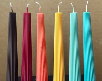 Greko Column Ribbed Candles | Ribbed Pillar Candle | Dinner Table Candle | Dinner Candle | Decorative Candle | Taper candles