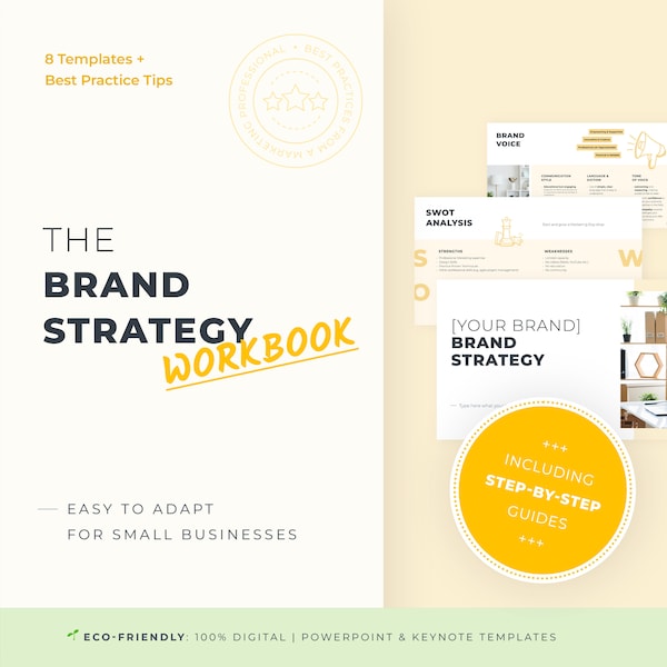 NEW: Brand Strategy Workbook | Brand Strategy Template | Brand Guidelines | Brand Voice, SWOT, Buyer Persona, Brand Archetype, Brand Story