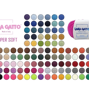 LANA GATTO Super Soft aus 100% Extrafeiner Merinowolle - hochwertige italienische Wolle in 56 Farben