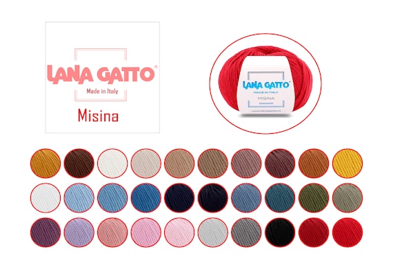 Schurwolle von LANA GATTO Misina 100m 50g für alle Strick-/ und Häkeln Projekte geeignet