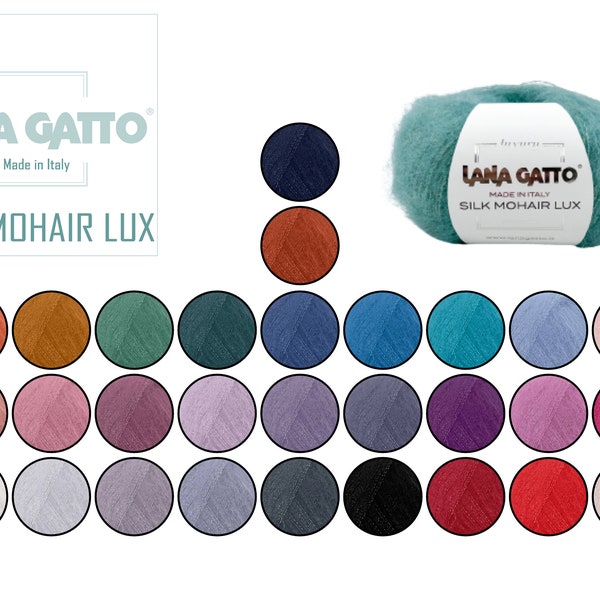 Silk Mohair Lux by Lana Gatto Silk Mohair Yarn decorated with glitter Lace Wool