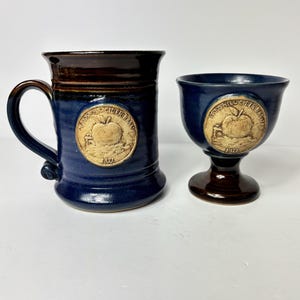 Vintage Godshill Cider Farm Isle of Wight Stoneware Mug & Goblet Set