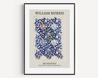 William Morris art print for digital download, printable William Morris wall art print, art nouveau art print, art nouveau print download