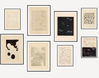 Japanese Art Prints Set of 8: Vintage Gallery Wall Decor (Digital Download)
